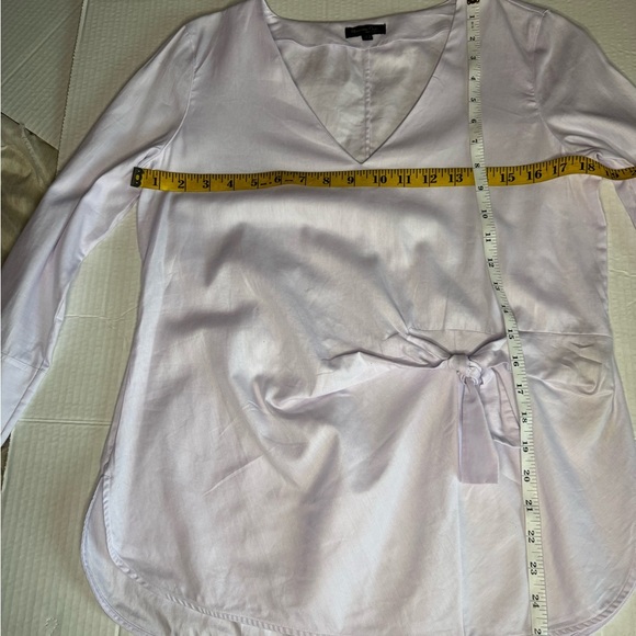 Massimo Dutti lavender v neck 3/4 sleeve tie waist blouse size 6 - Picture 7 of 8